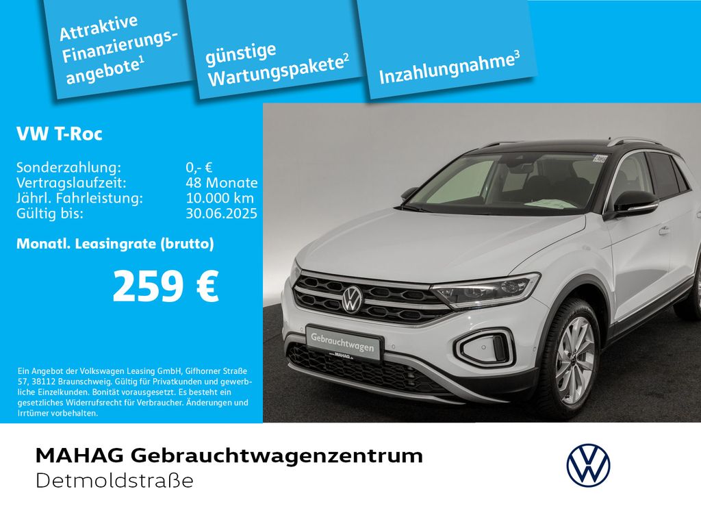 Volkswagen T-ROC 1.5 TSI STYLE AHK LED+Navi ParkAssist AppC