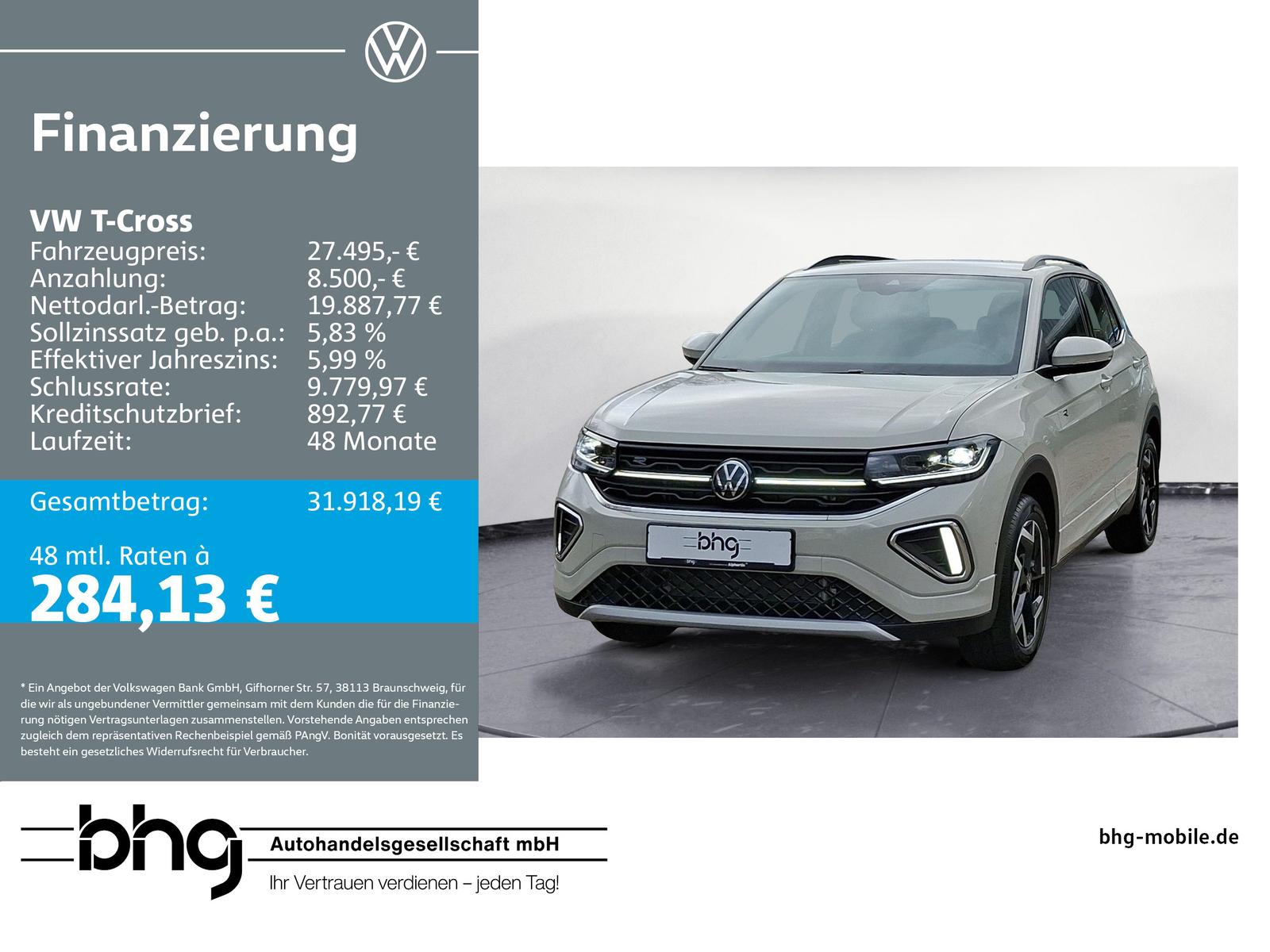 Volkswagen T-Cross 1.0 TSI R-Line DSG #Anhängerkupplung #LE