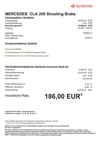 Fahrzeugabbildung Mercedes-Benz CLA 200 Shooting Brake >AMG/Night-Paket/LED/Navi