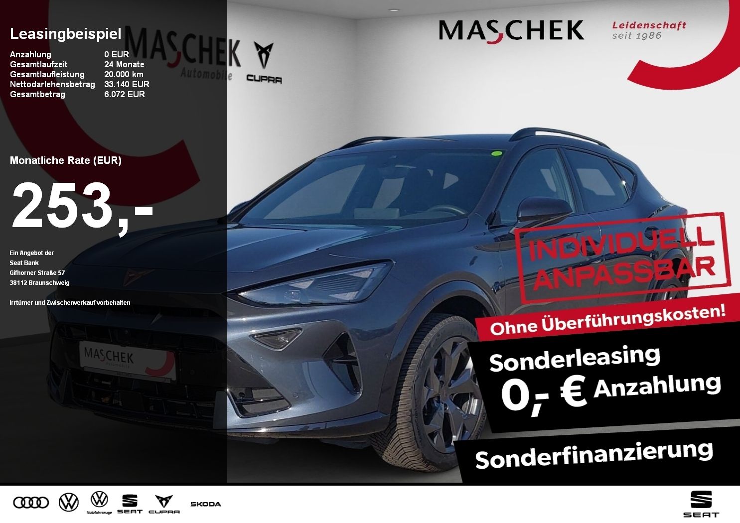 Cupra Formentor 1.5 eTSI Sonderleasing ohne zzgl Koste