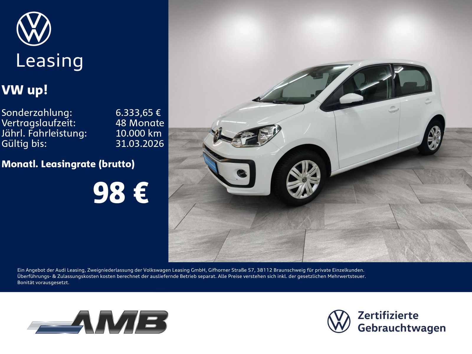 Volkswagen up! 1.0 Sitzhzg/Klima/4Türen