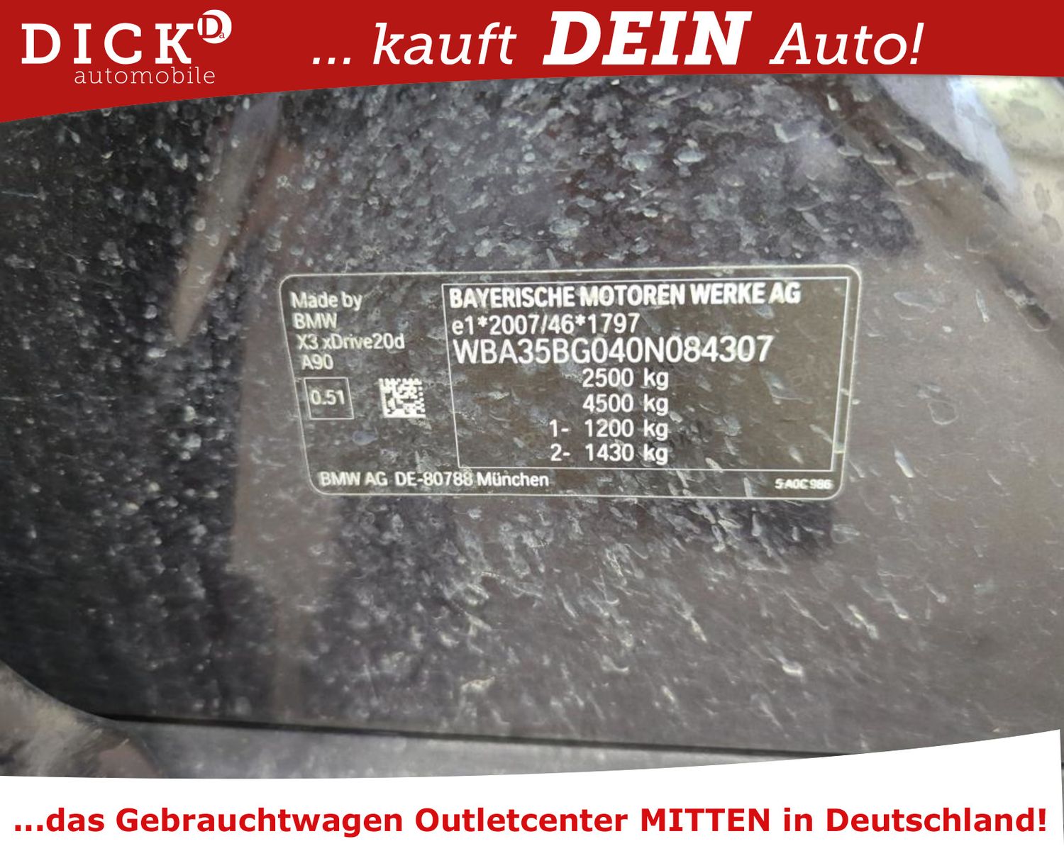 Fahrzeugabbildung BMW X3 xDr. Aut LED/NAVI/SHZ/DAB/PDC/8Fa