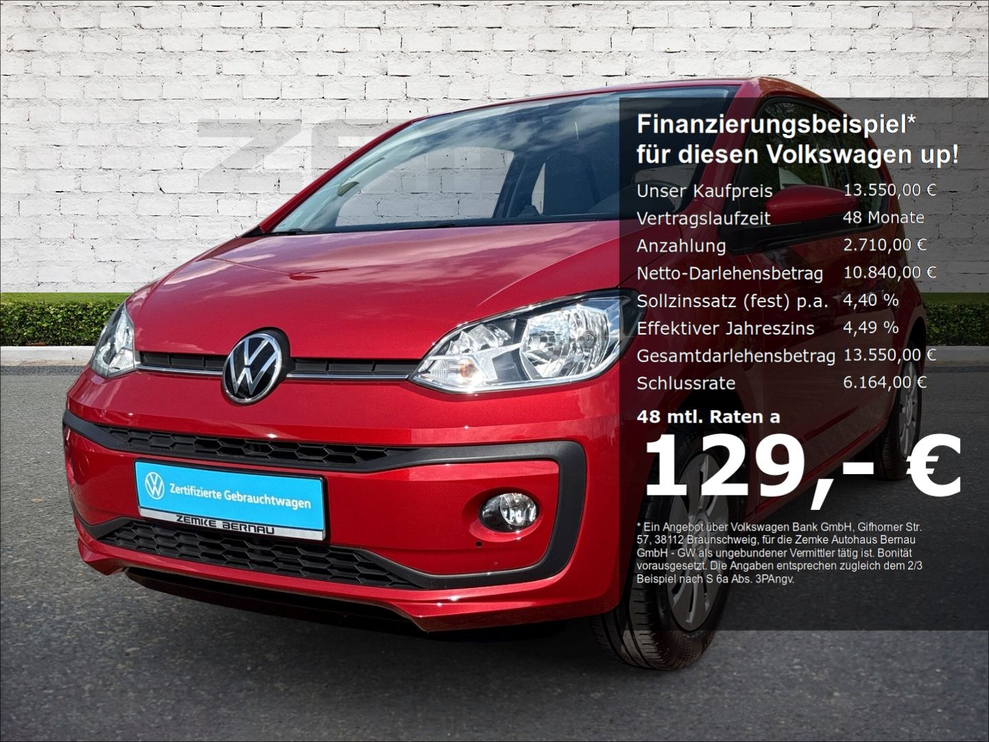 VW up! move 1.0 3,99%  Klimaautom SHZ Rückfahrkam. 