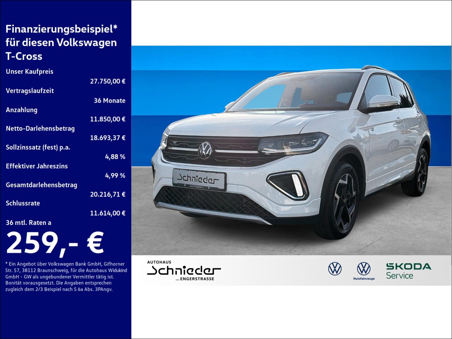 Volkswagen T-Cross 1.5 TSI R-Line Rear View AHK Clima