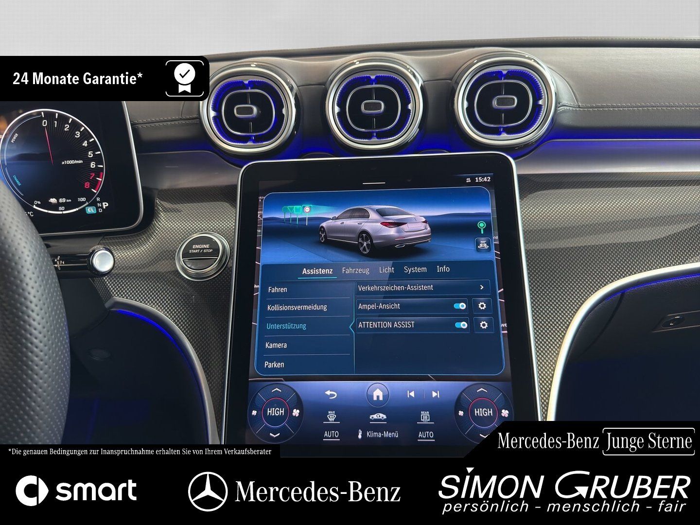 Fahrzeugabbildung Mercedes-Benz C 300 e AMG Pano HUD Burm 360 Sitzklima Massage