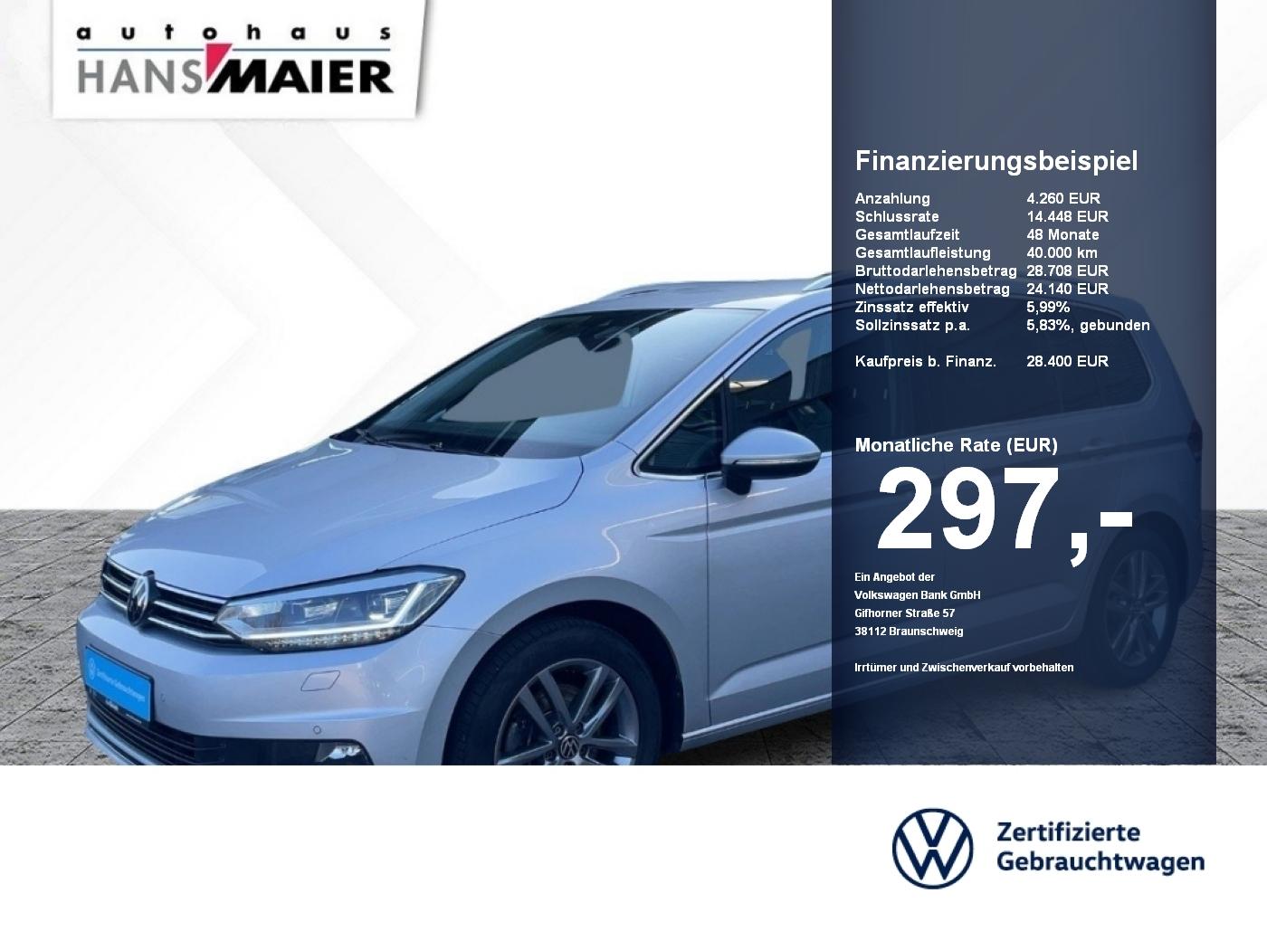 Volkswagen Touran Highline DSG AHK Navi LED ACC 8fach Kam