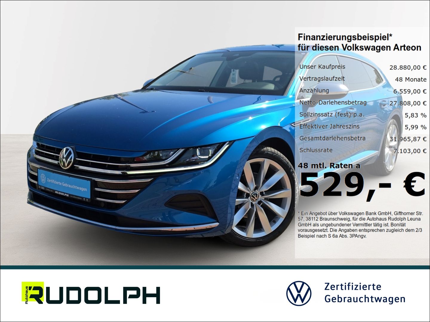 VW Arteon Shooting Brake Elegance 2.0 TDI DSG LED S