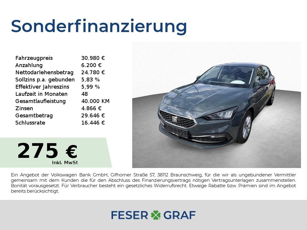 Seat Leon 1.5 eTSI Road Edition DSG SHZ|FaPa M|RFK