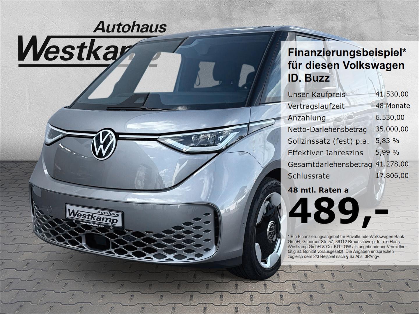 Volkswagen ID. Buzz Pro 286PS 84kWh ACC Kamera 20''Alu
