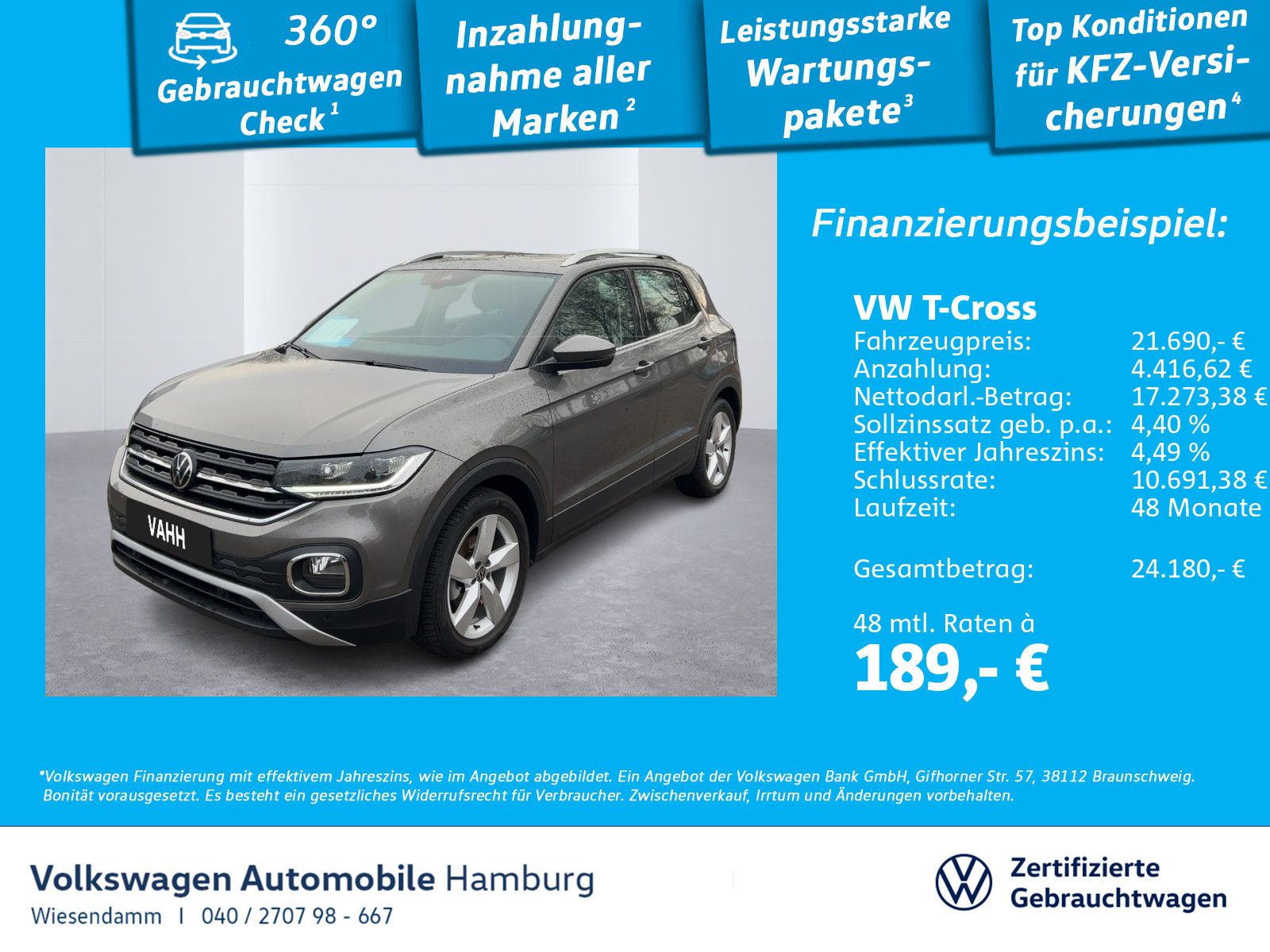 Volkswagen T-Cross 1.0 TSI DSG Style LED Sitzhzg PDC