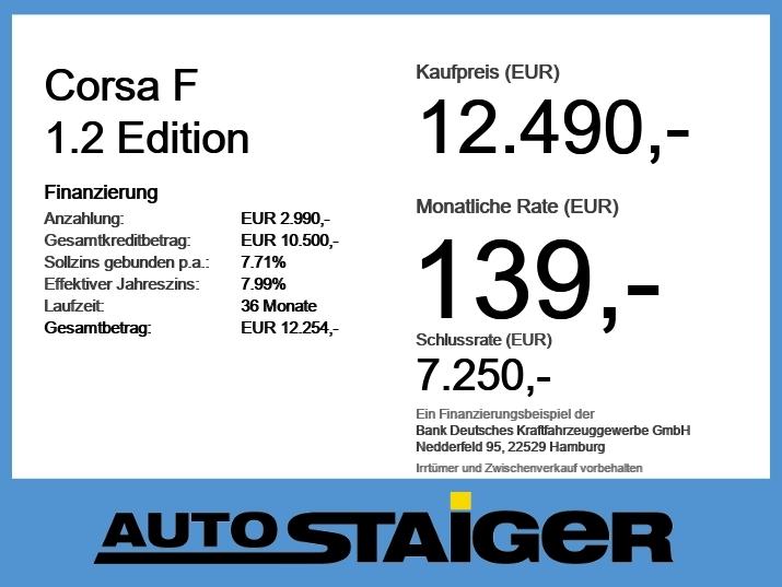 Opel Corsa F 1.2 Edition Navi, Klimaanlage, PDC, SHZ,