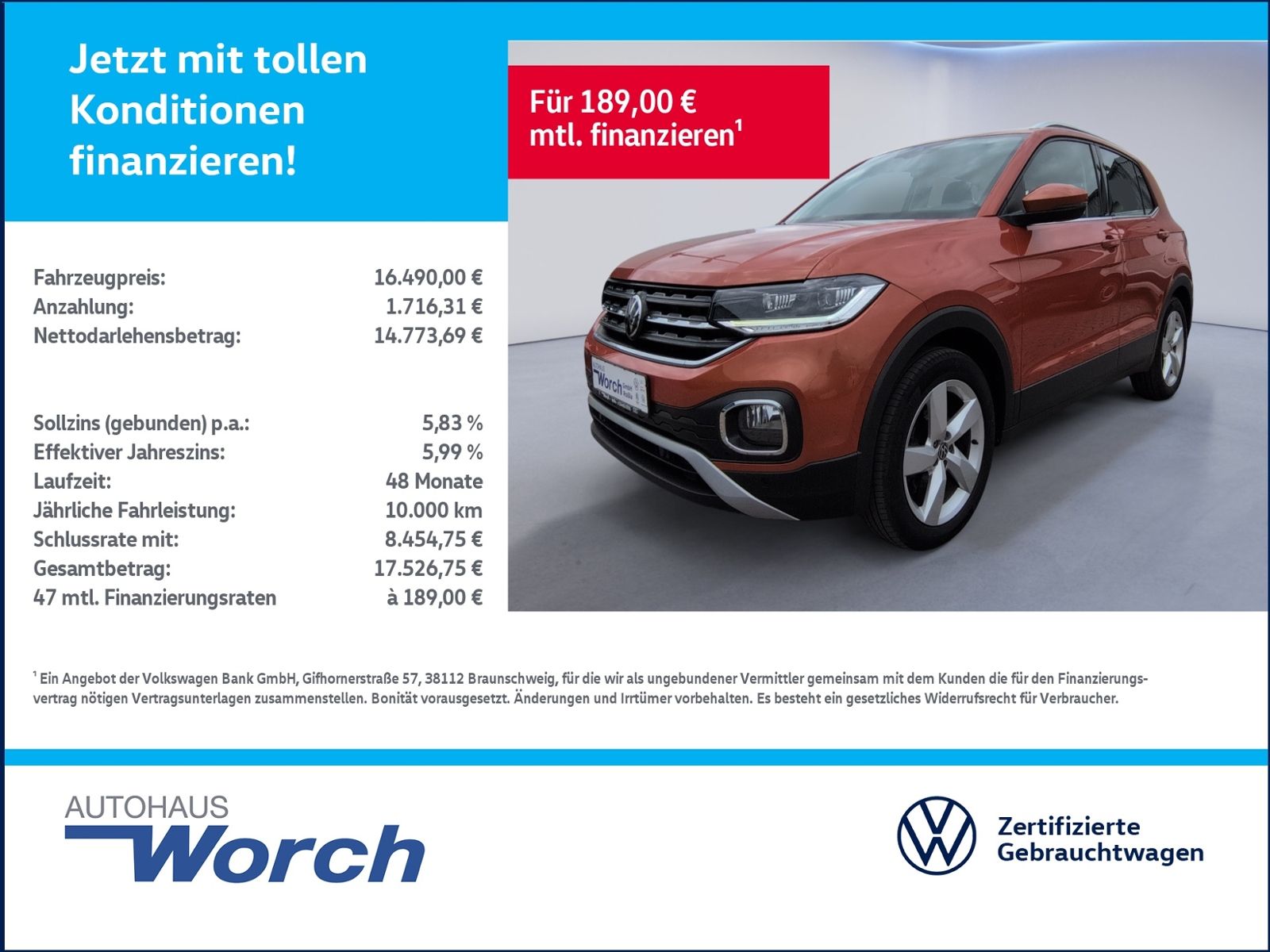 T-Cross 1.0 TSI Style NAVI+LED+ACC+SHZ+