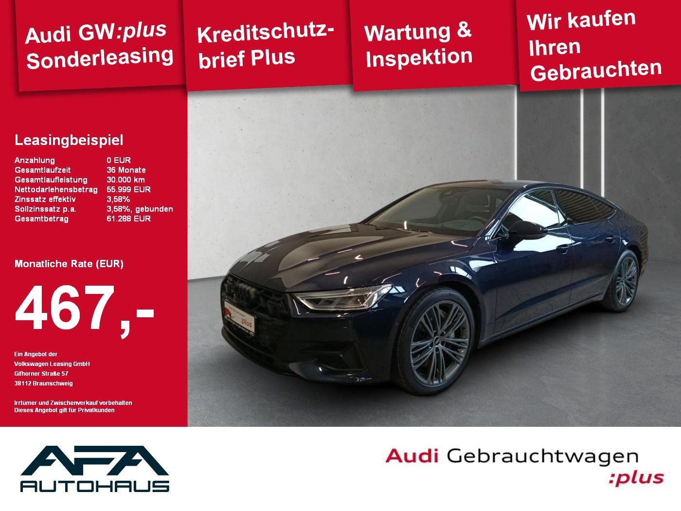 Audi A7 Sportback 50 TFSI e qu. AHK*360°*Leder*20Zoll