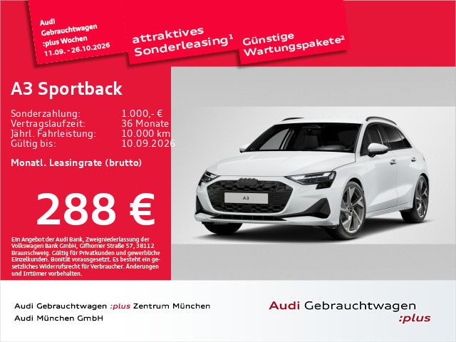 Audi A3 Sportback TFSI qu. S tronic AHK Navi 19 Zoll