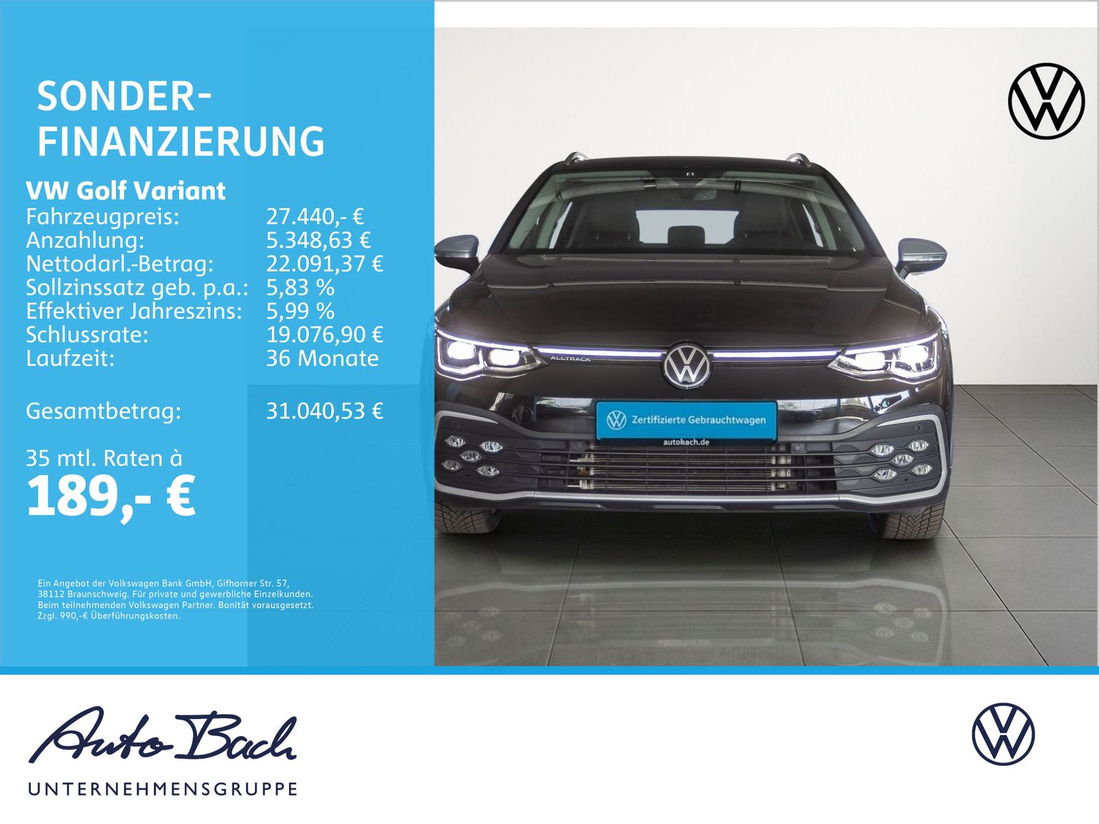 Volkswagen Golf Variant Alltrack 2.0 TDI DSG, Navi, LED-Mat imagem 2