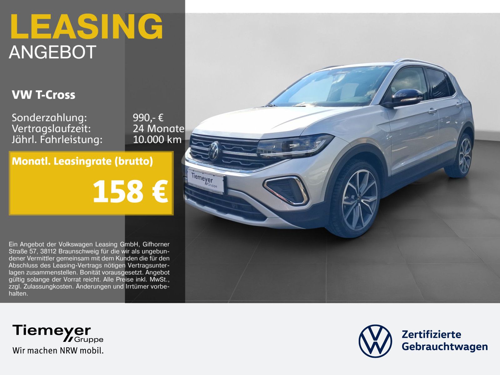 Volkswagen T-Cross 1.0 TSI DSG STYLE NAVI AHK SITZHZ LED