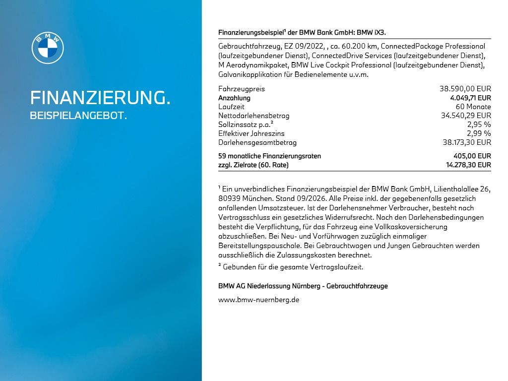 BMW iX3 Panorama Sportsitze Abstandstempomat Keyles foto 3