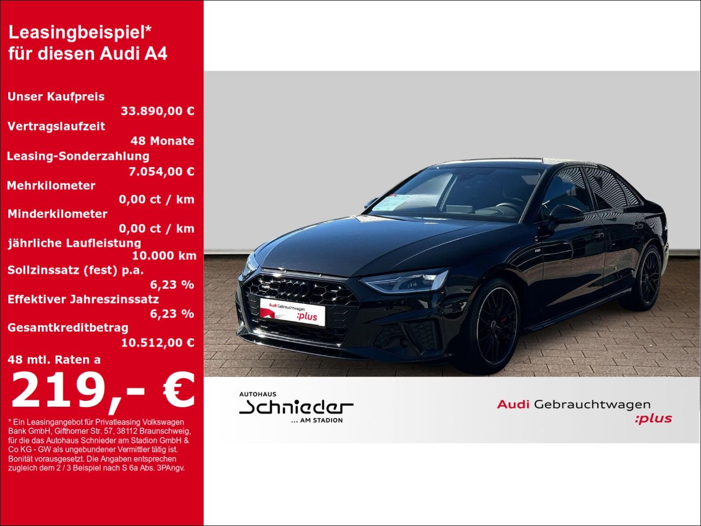 Audi A4 Limousine 45 TFSI quattro S tronic S Line B&O