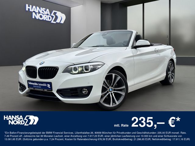 BMW 218i Cabrio SPORTLINE LED NAVI KAMERA H/K 18"