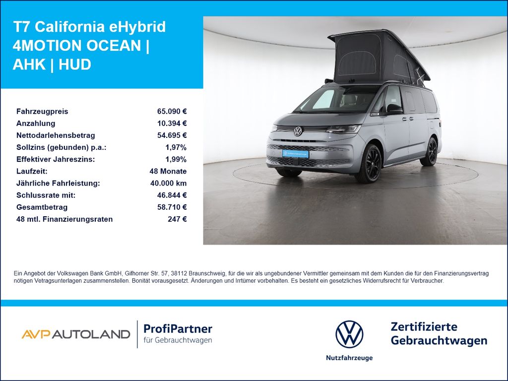Volkswagen T7 California eHybrid 4MOTION OCEAN | AHK | HUD
