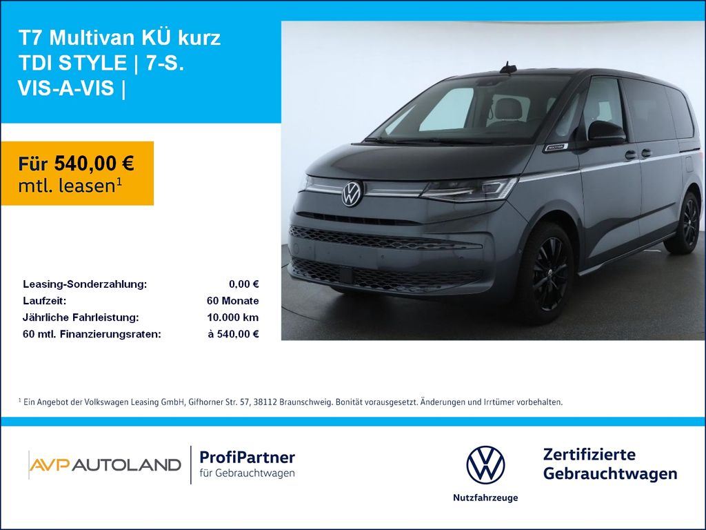 Volkswagen T7 Multivan KÜ kurz TDI STYLE | 7-S. VIS-A-VIS |
