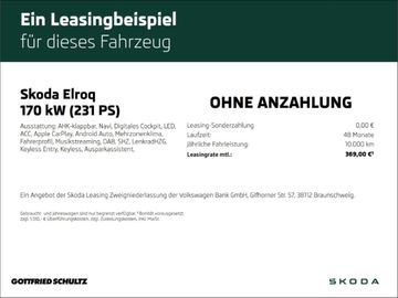Skoda Leasingangebot: Skoda Elroq 50 AHK NAVI RFK LED SHZ ACC*Verfügbar in 4