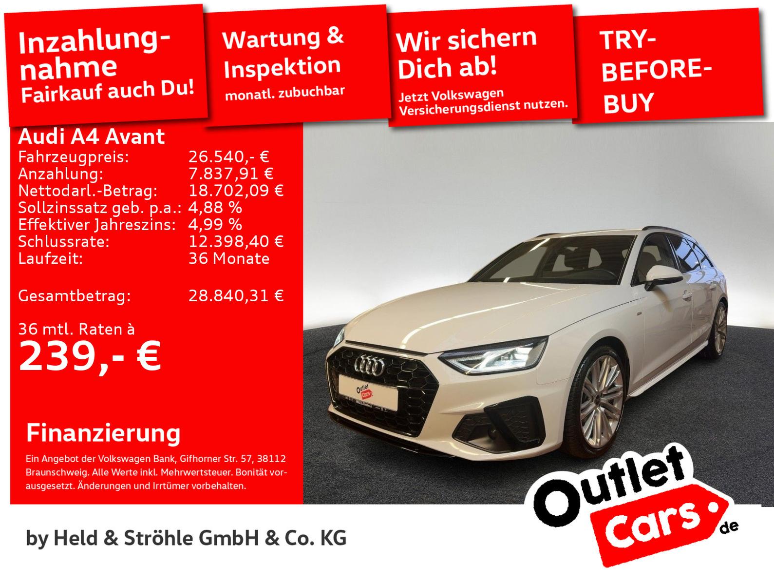Audi A4 Avant S line 35 TDI S tronic LED NAV+ ALU19"