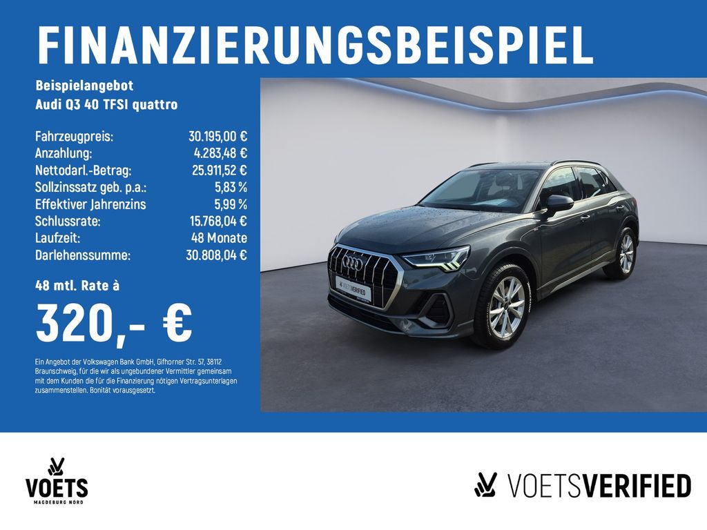 Q3  40 TFSI quattro S line LED+NAVI+ACC+PDC+SHZ