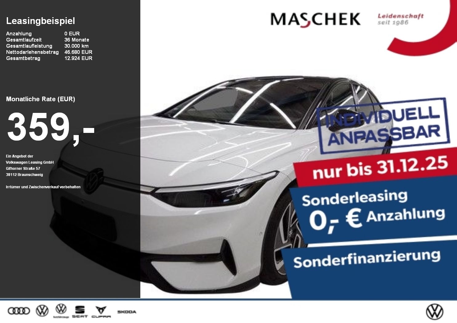 Volkswagen ID.7 Pro S Sonderleasing! AHK Anschlussg IQlight