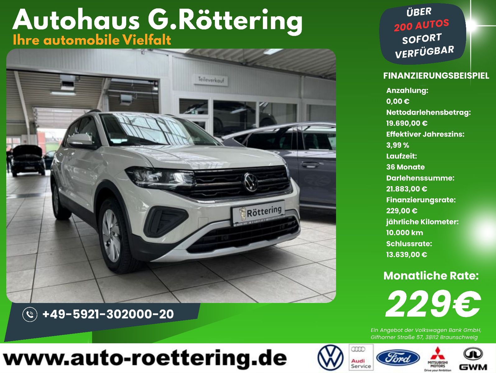 Fahrzeugabbildung Volkswagen T-Cross 1.0 TSI 70 kW Life +LED+SHZ+ACC
