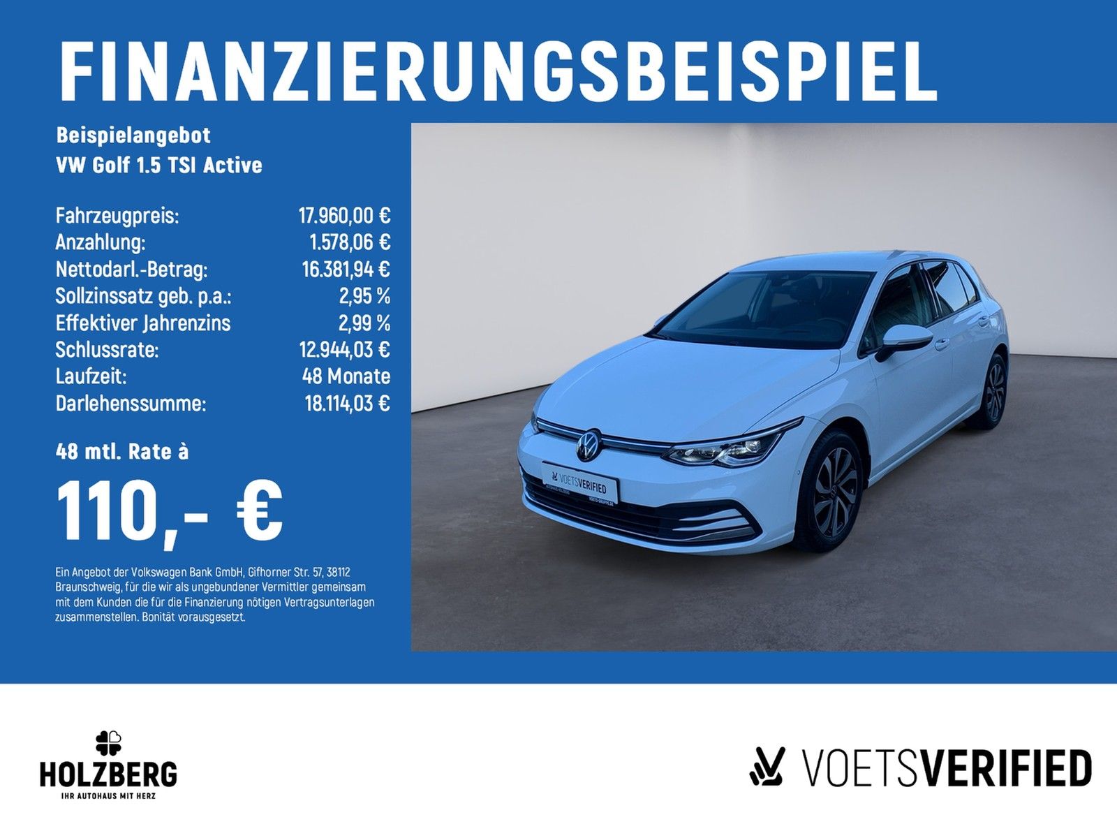 Volkswagen Golf 1.5 TSI Active HeadUp+NAVI+RFK