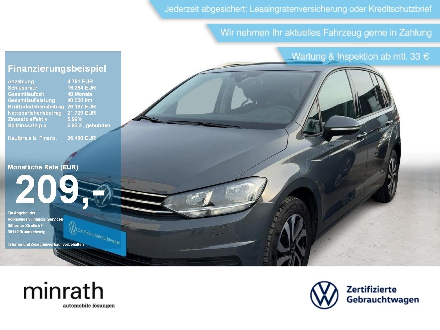 Volkswagen Touran ACTIVE 1.5 TSI APP+NAVI+AHK+SHZ+2xPDC+STH