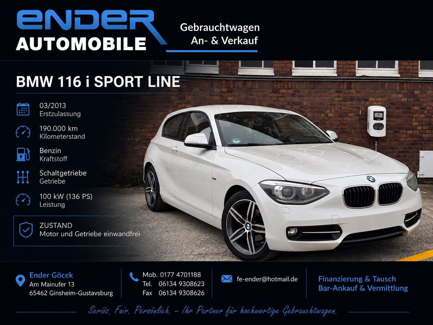 BMW BMW 116 1 Limousine 3-trg. 116 i Sport Line