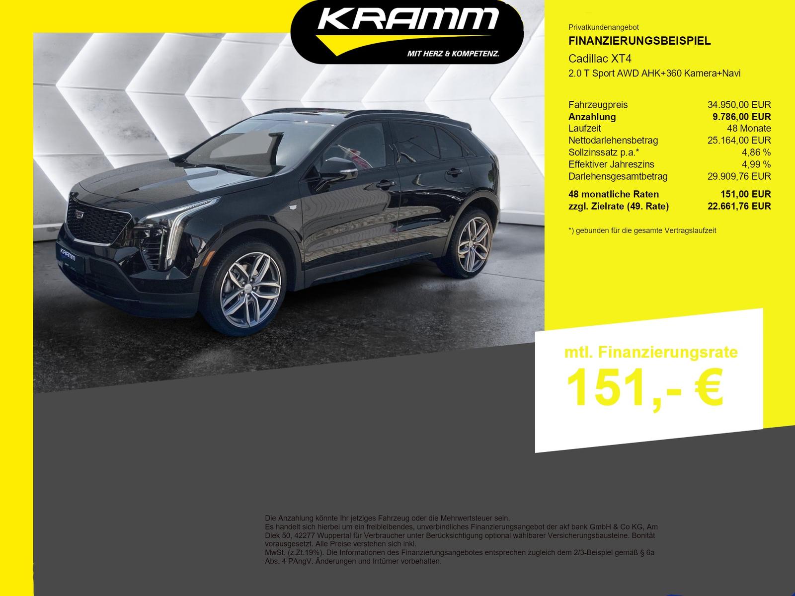 Cadillac XT4 2.0 T Sport AWD AHK+360 Kamera+Navi