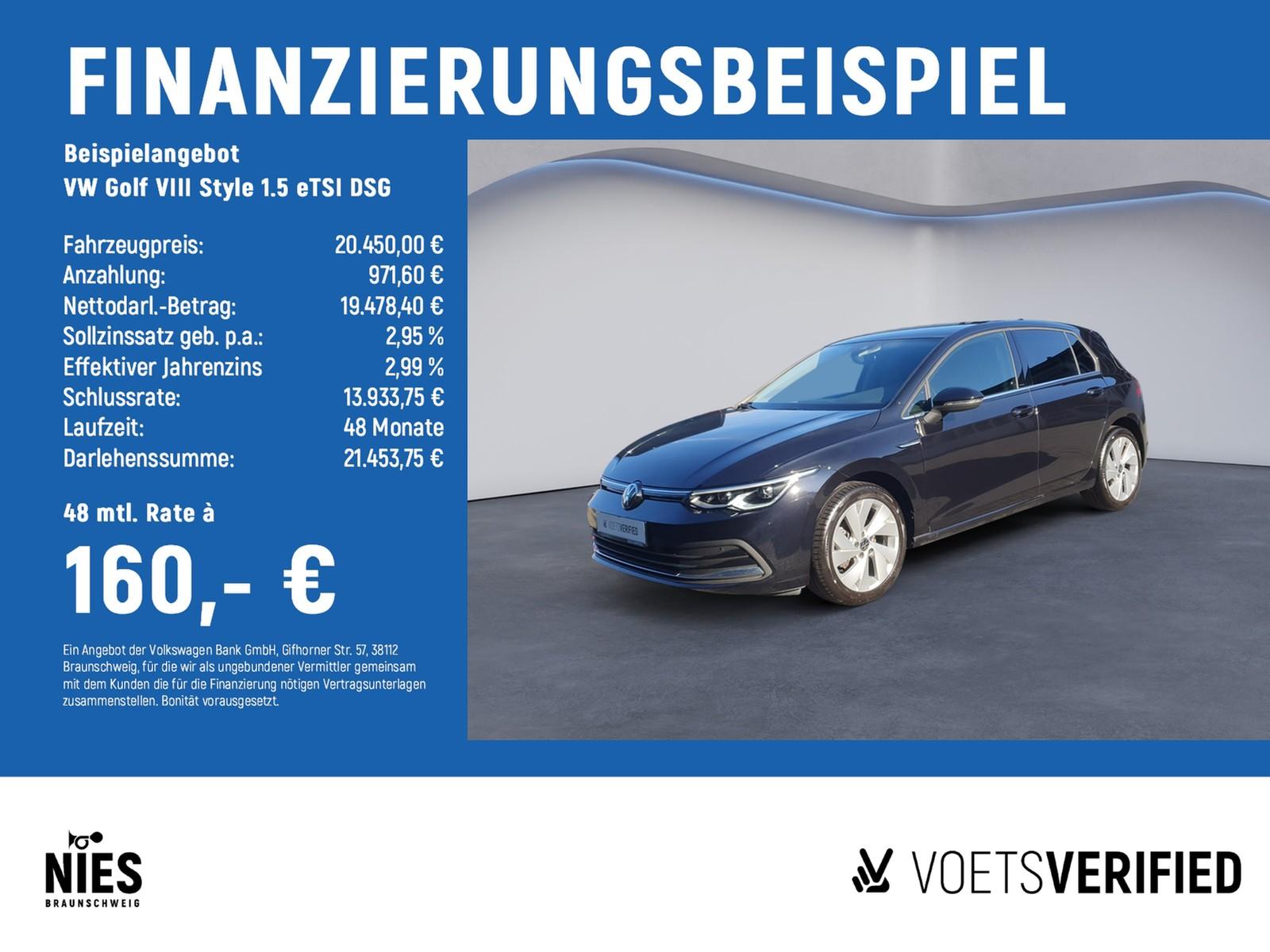 Volkswagen Golf VIII Style 1.5 eTSI DSG LED+RearView+NAVI