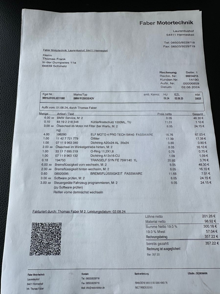 Fahrzeugabbildung BMW R1250 GS Adventure