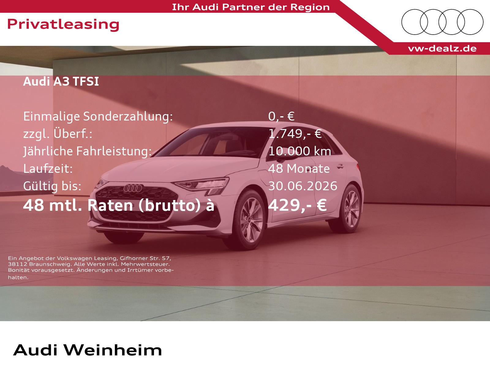 Audi A3 SB TFSI e !€ 4500 E-Förderung als Anzahlung!