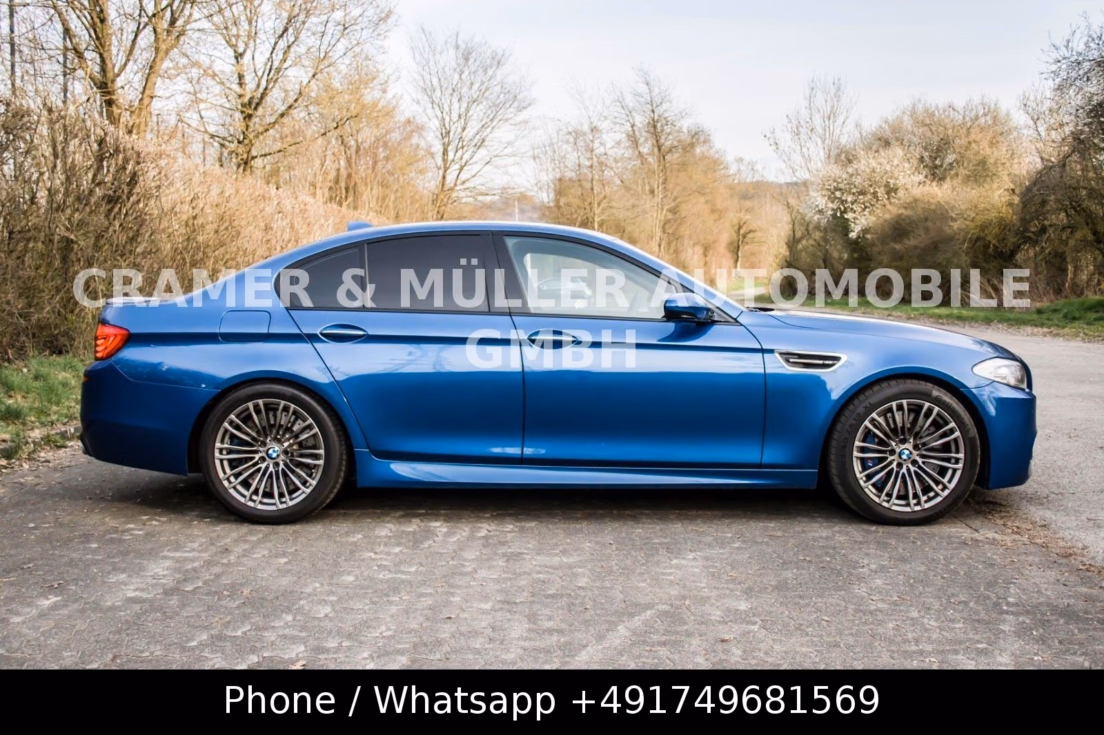 BMW M5 F10 V8 4.4 Biturbo 560 ch DKG / 164 000 km / Bleu Monte Carlo / HUD / Cuir Merino