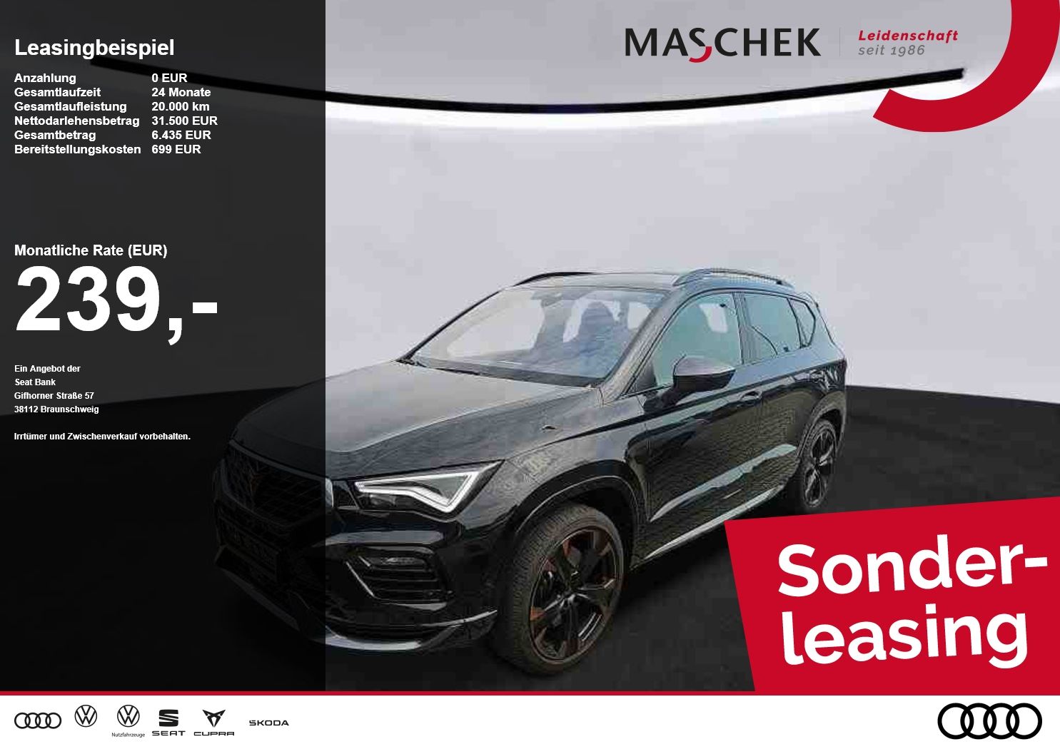 Cupra Ateca VZ 2.0 TSI Sonderleasing! AHK Anschlusg