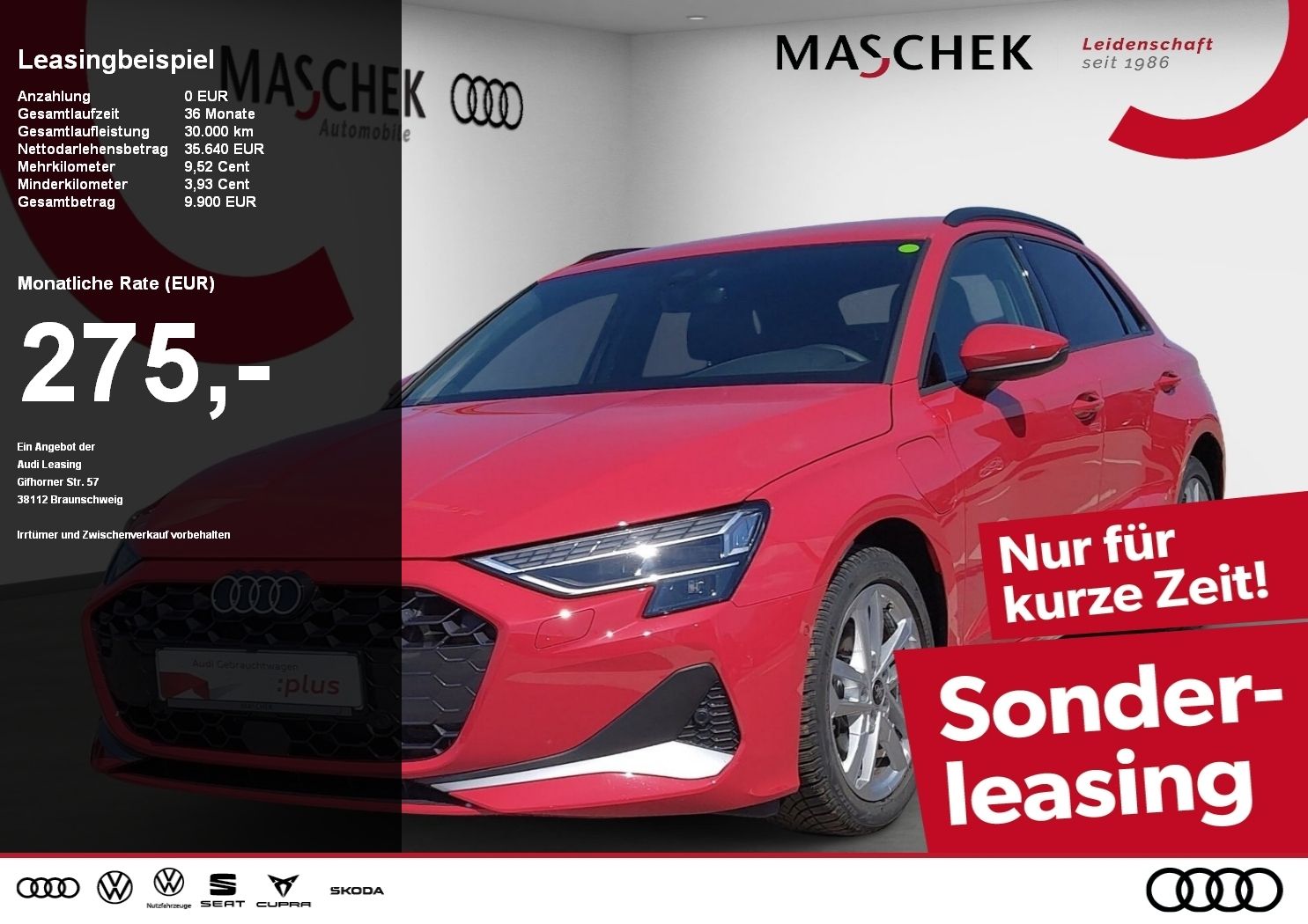 Audi A3 Sportback 40 TFSI e S tronic AHK S-Spoiler AC