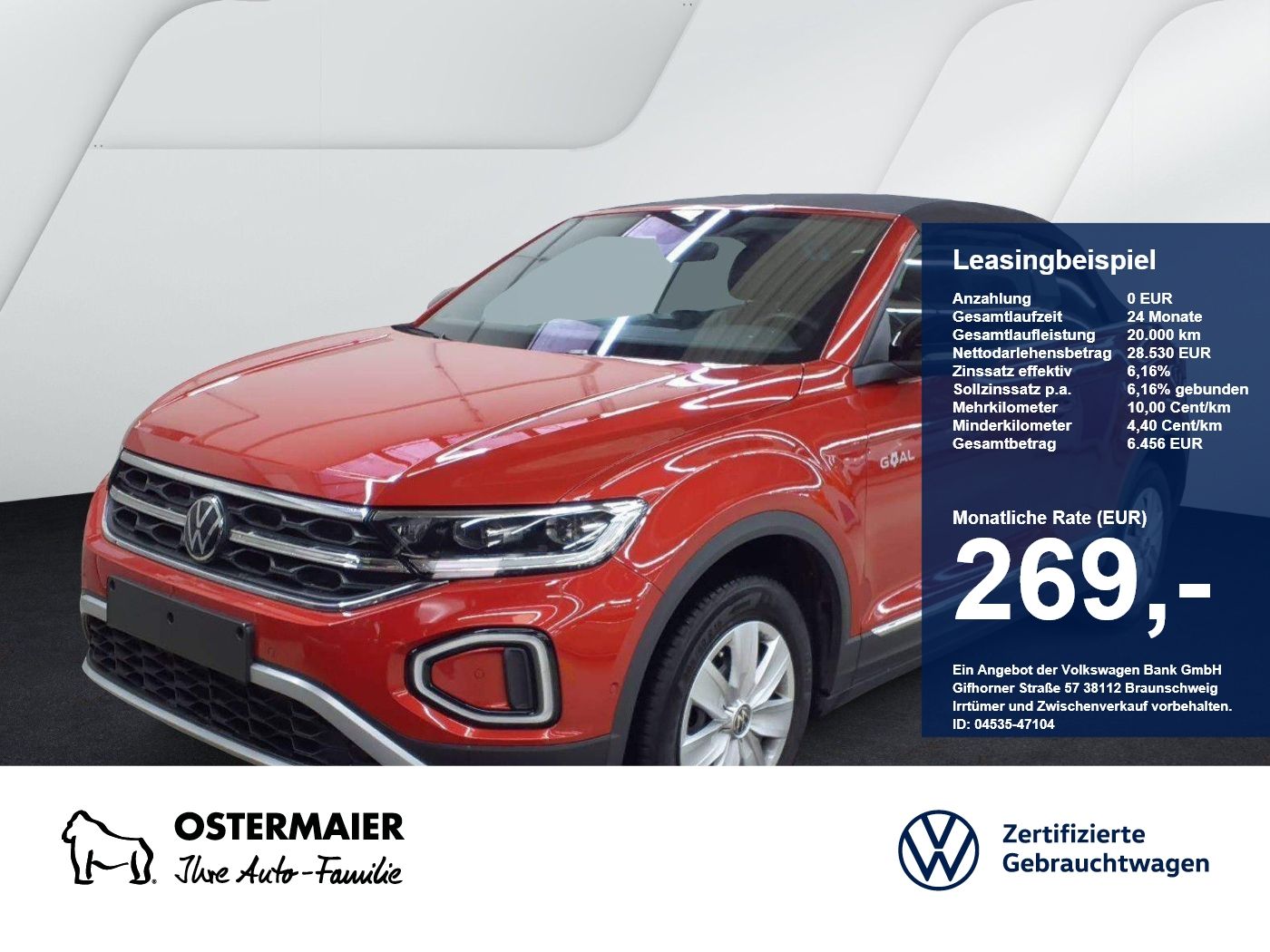 Volkswagen T-Roc Cabriolet GOAL 1.5TSI 150PS DSG NP.47T 18