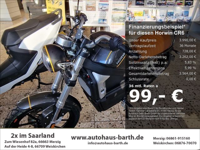 Horwin CR6 Elektro, bis 120km Reichweite, Carbon Look