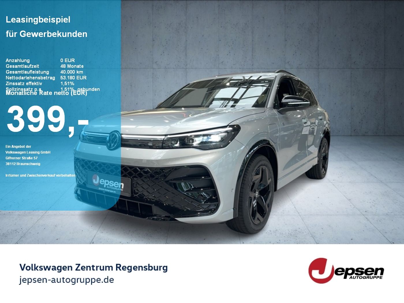 Volkswagen Tiguan R-Line Hybrid 399.- netto Lagerwagen