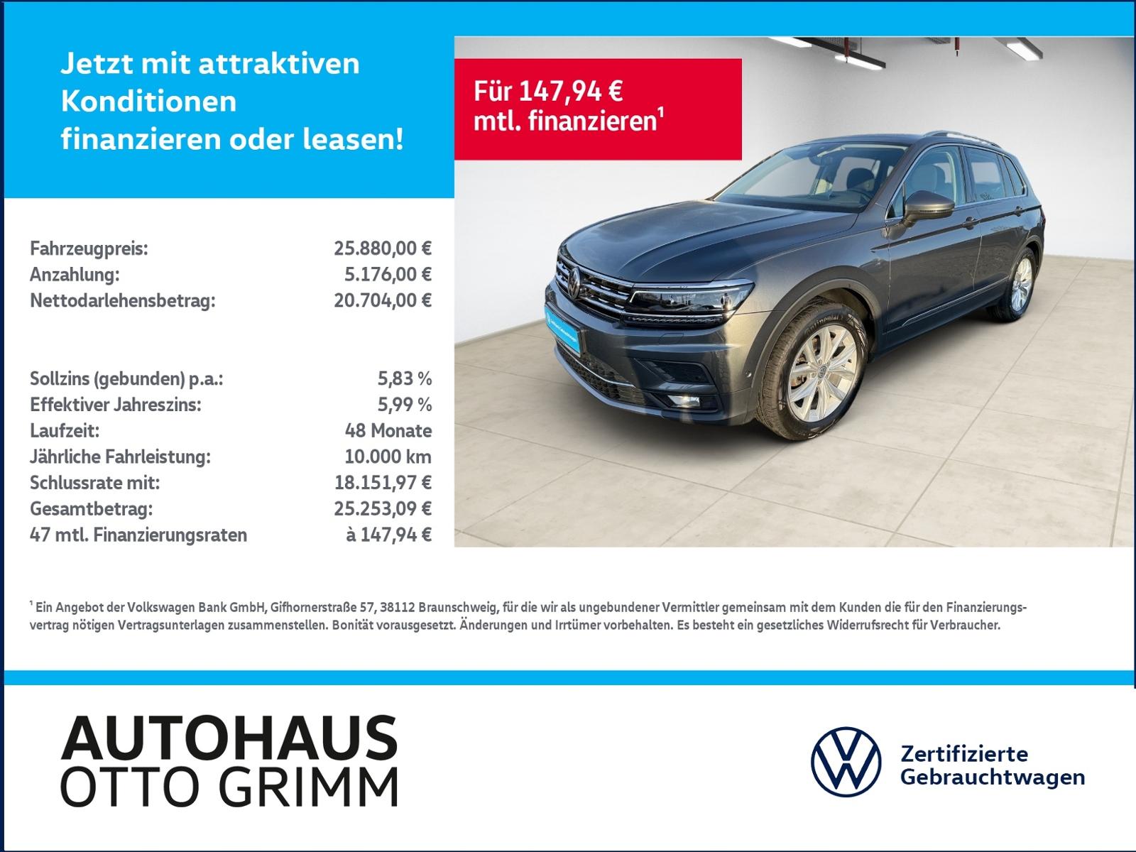 Volkswagen Tiguan 2.0 TDI DSG Highline AHK LED Kamera