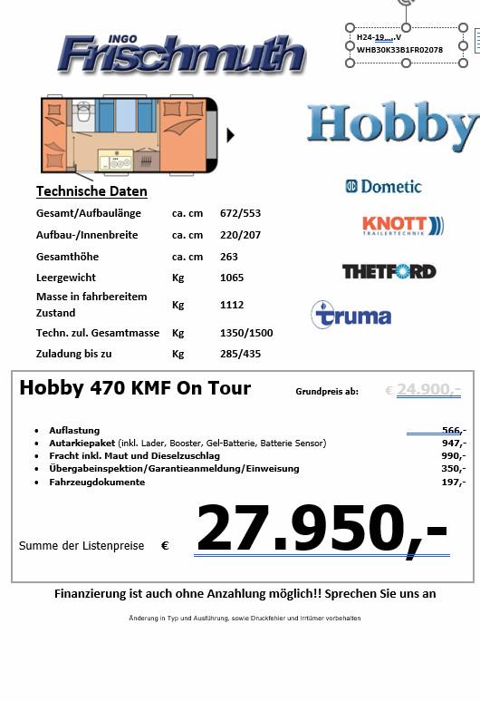 Hobby OnTour 470 KMF, Autarkie Paket inkl.