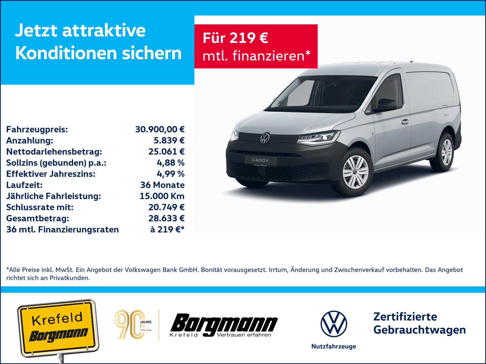 Volkswagen Caddy 2.0 TDI Cargo Maxi AHK LED ACC NAVI KAMERA