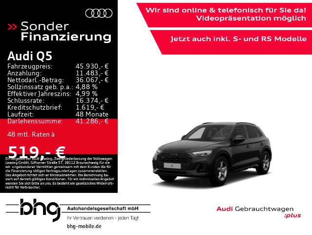 Audi Q5 40 TDI quattro S-Line B&O Virtual Matrix Navi