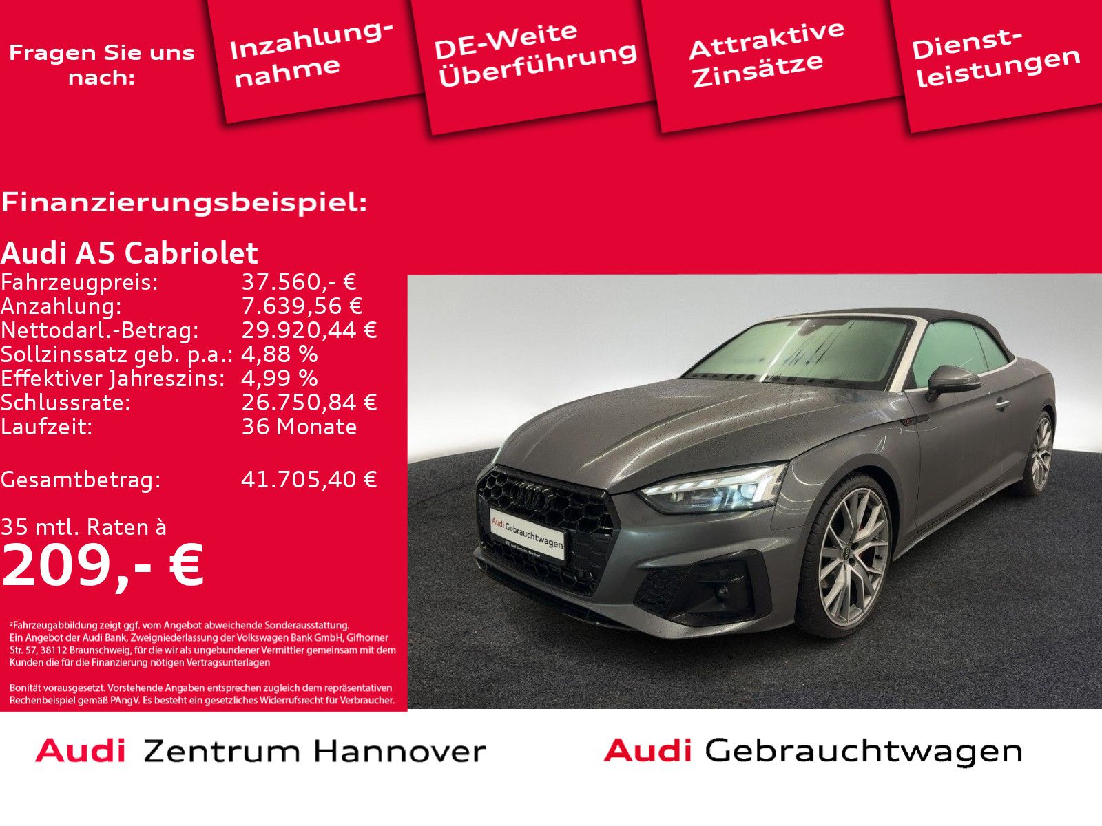 Audi A5 Cabriolet S line 40 TFSI competition edition