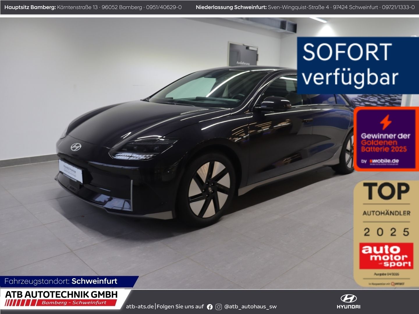 Fahrzeugabbildung Hyundai IONIQ 6 TECHNIQ 77,4 kWh 97,3% SOH HUD Navi LED