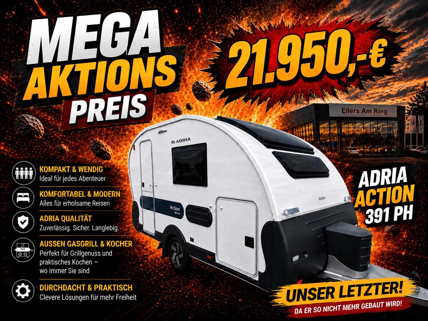 Adria ACTION 391 PH ZUSATZKOCHER LM-FELGEN SOFORT!!!